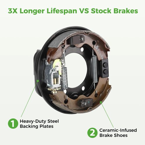 10L0L Brake Assembly for Club Car, Complete Left & Right Rear Brakes Compatible with Club Car DS/Precedent 1995-Up & Tempo 2018-Up, Golf Cart Brake Cluster Kit, Replaces OEM 101823301 103380202