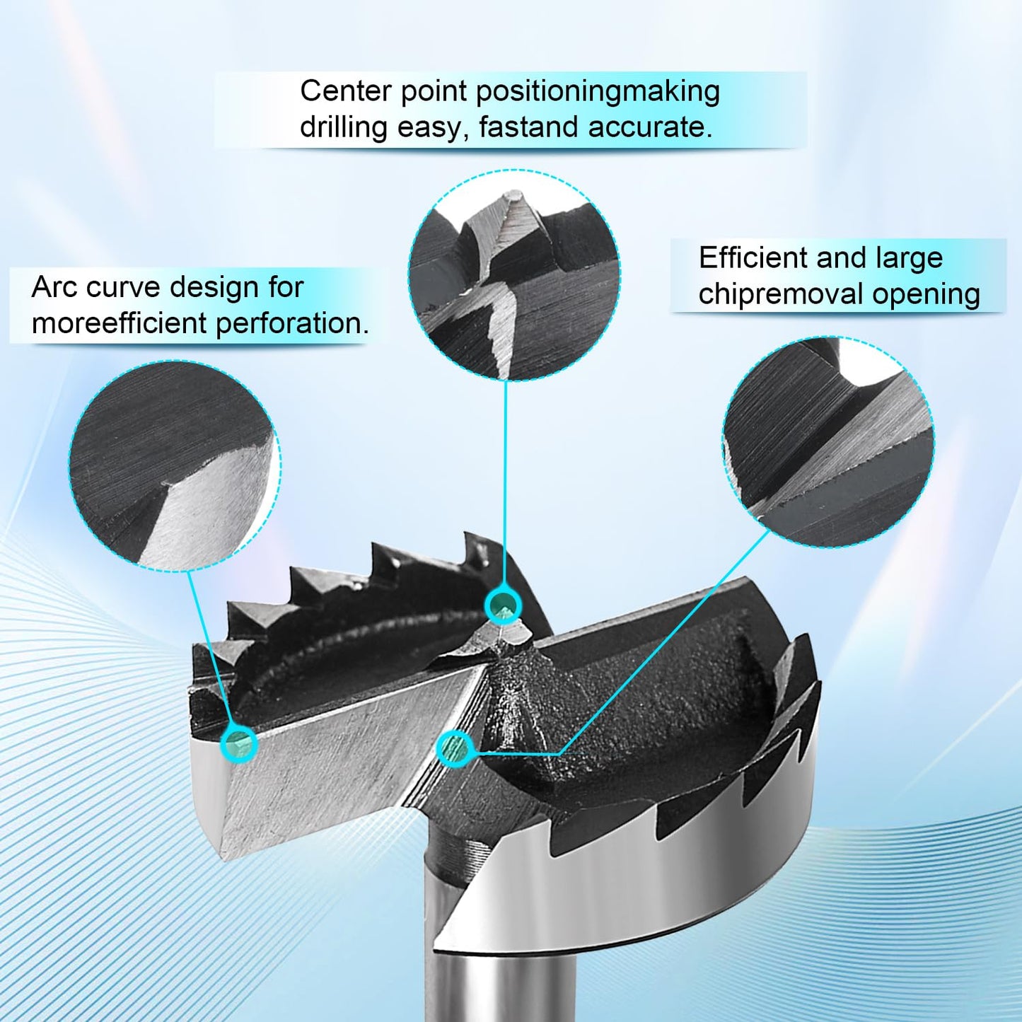 Waterspout 2 Inch Carbon Steel Forstner Drill Bits, Set of 1, Wood & Plastic Drilling, Hinge Cutter Tool with Storage Case