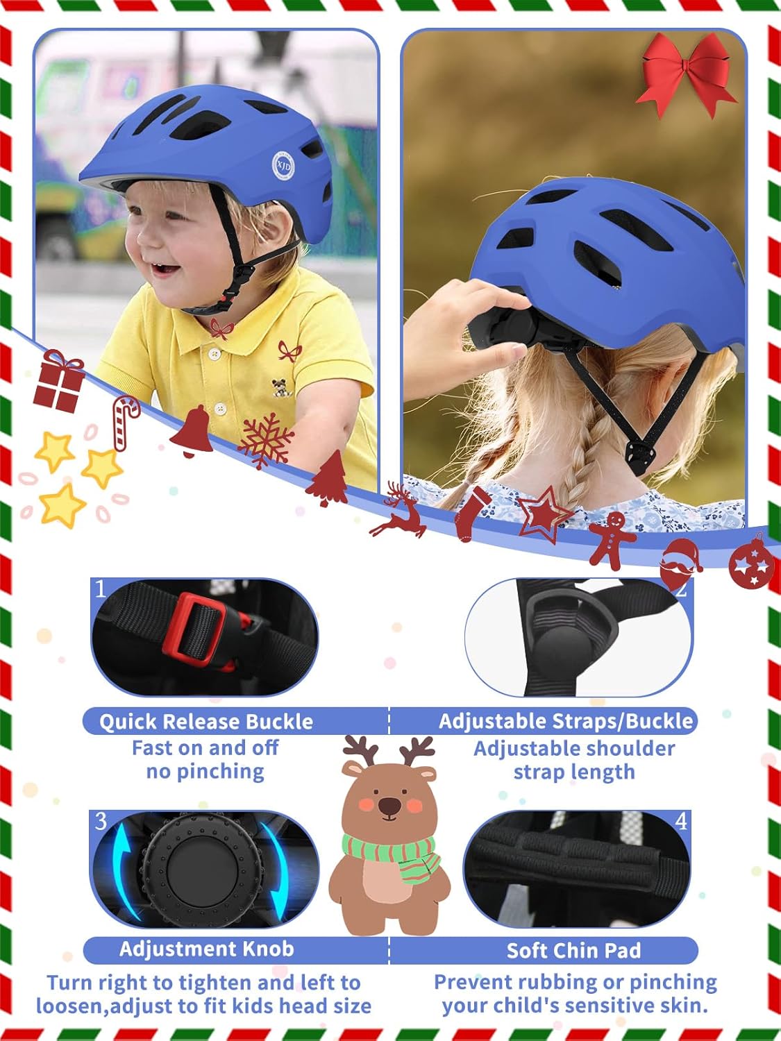 XJD Toddler Helmet - Adjustable Multi-Sport Bike & Skateboard Safety Gear for Ages 1+ | Lightweight Design