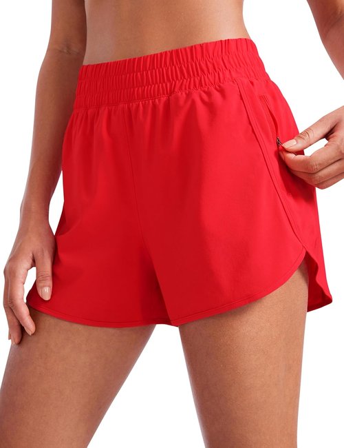 CRZ YOGA Dolphin Athletic Shorts - High Waisted Quick Dry for Running & Gym | 3" Length