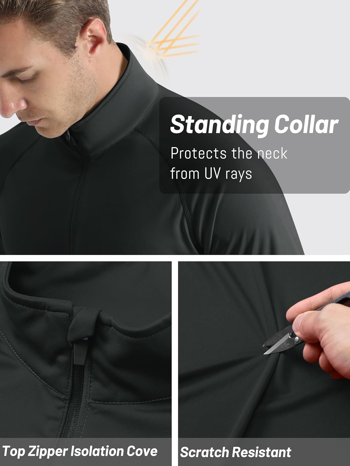 TACVASEN Men's Athletic Long Sleeve Shirts - UPF 50+ Sun Protection | 1/4 Zip Pullover for Outdoor Running