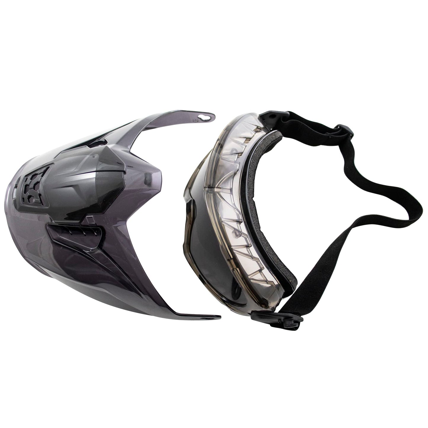 Global Vision Maskot Padded Motorcycle Goggles with Removable Mask ANSI Z87.1 Safety Goggles for Men or Women Black Frame Smoke Antifog Lens