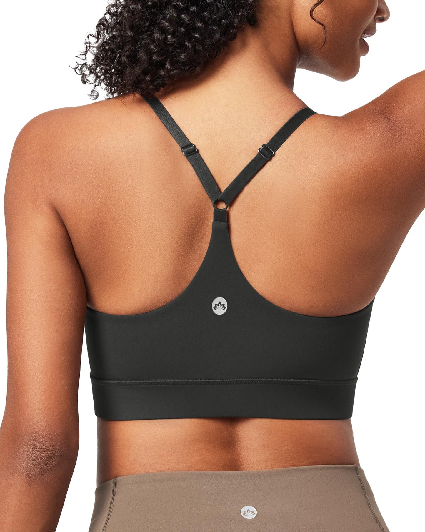 Heathyoga Sports Bras for Women Adjustable Strappy Sports Bra Y-Back Low Impact Racerback Workout Bra with Removable Pads Black