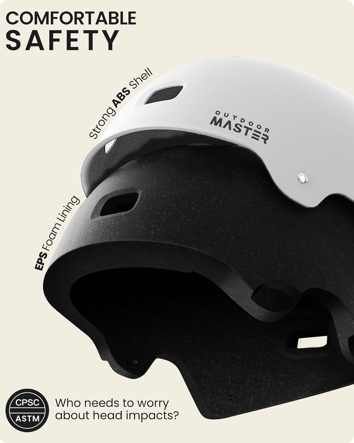 OutdoorMaster Helmet - Multi-Sport Cycling & Skateboarding with Removable Liners | Ventilated Design for All Ages