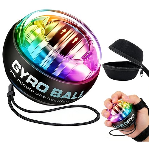 TZWXHDM 2026 New Wrist Ball Exerciser, Curaball Torque Ball with LED Lights and Portable Case, 6-Level Color-Shifting, PowerBall for Stronger Arms, Wrists and Fingers