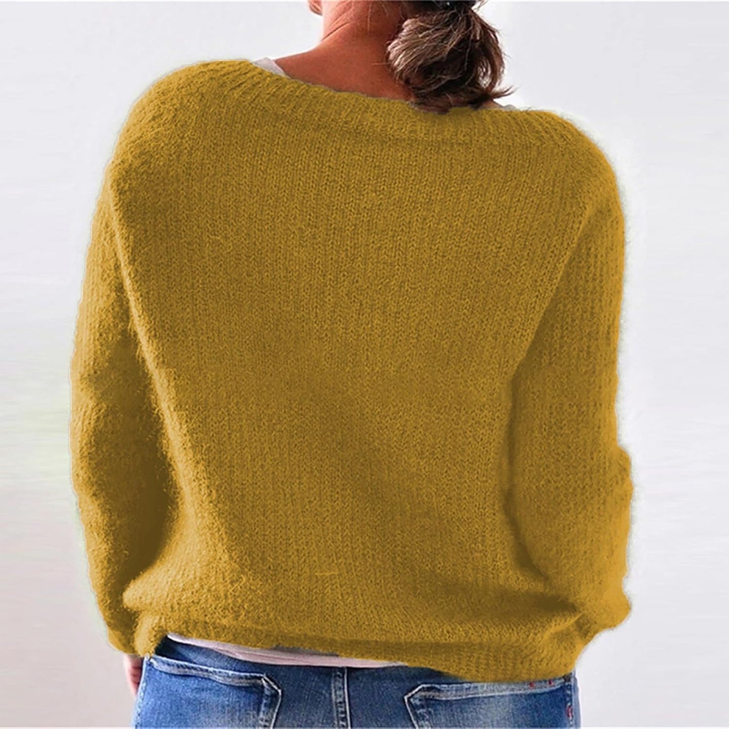 Skiennix Women's Casual Crewneck Pullover | Long Sleeve Ribbed Knit Sweater in Fall Colors
