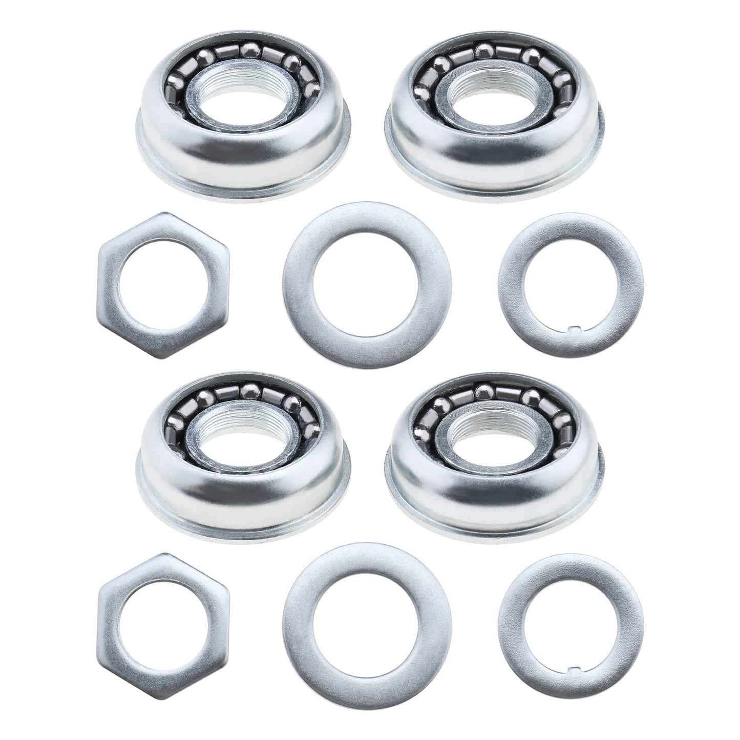 Micro Traders 2 Sets Bottom Bracket Cups Replacement Pressfit Cups 5/16" Caged Bearings Bottom Bracket Screwed Races Accessories for Beach Cruiser Lowrider