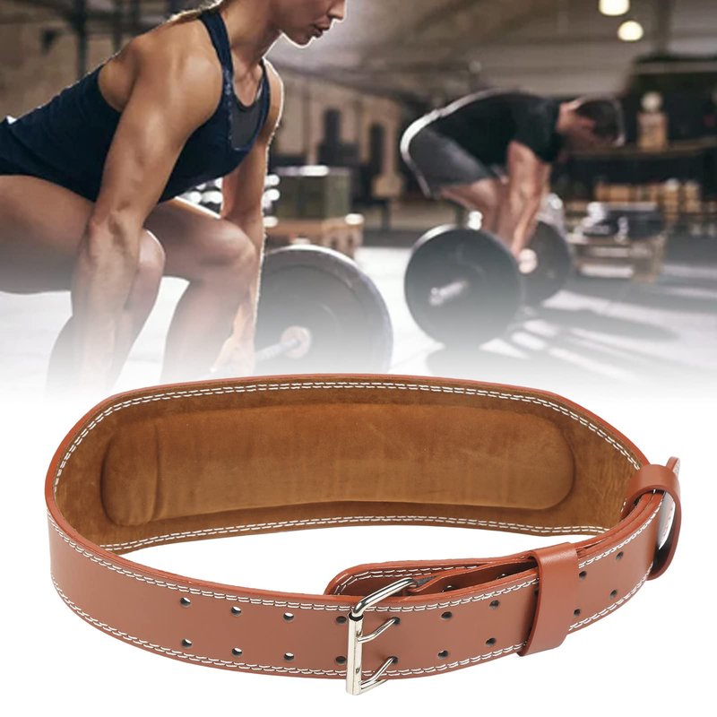 Weight Lifting Belt, Imitation Cowhide Weightlifting Waist Belt Widen Gym Belts for Weightlifting Powerlifting Strength Training Squat Deadlift Workout Waist Support(Brown)