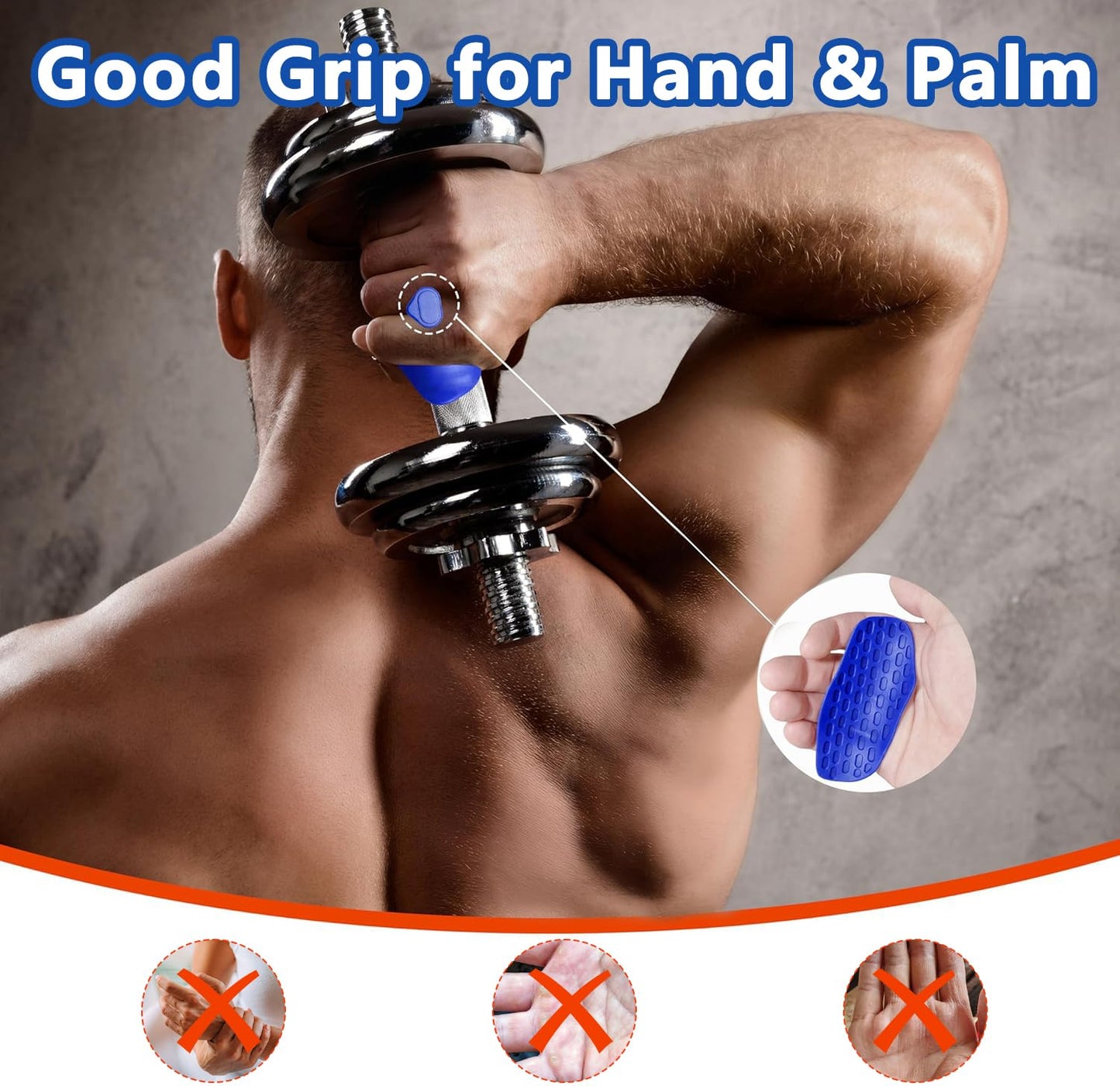 Epritliber Silicone Gym Grips for Weight Lifting,Workout Gloves for Men Alternative,Anti Slip Gym Workout Grip for Women,Rubber Gym Hand Grips-Weightlifting Grips Pad for Ryptfit,Training