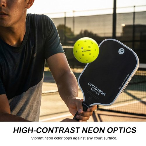 cyclotron P-40 Outdoor Pickleball Balls - USAPA Approved 40-Hole Pickleballs for Tournament Play - Seamless HDPE Rotational Molding for Wind Resistance & Durability(6-Pack)