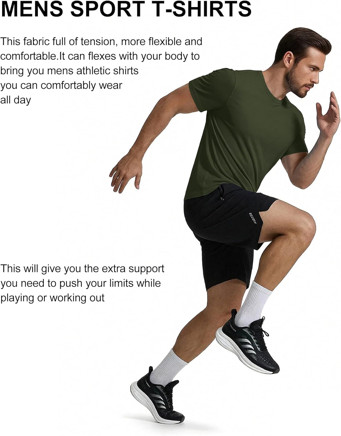 COOFANDY Men's Athletic T-Shirts - 3 Pack Quick Dry Moisture-Wicking Workout Shirts | Short Sleeve for Gym & Casual Wear
