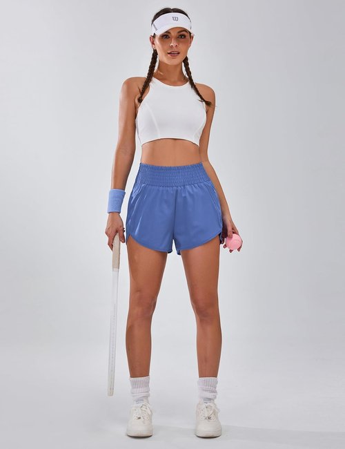 BMJL Women's High-Waisted Athletic Shorts - 2.5" Sporty Gym Shorts with Pocket
