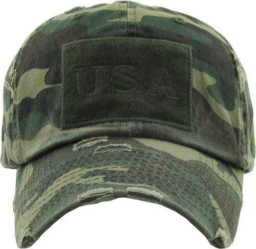 KBETHOS Vintage Distressed Baseball Cap - USA Military Thin Blue Line & Thin Red Line | Adjustable Unisex Hat