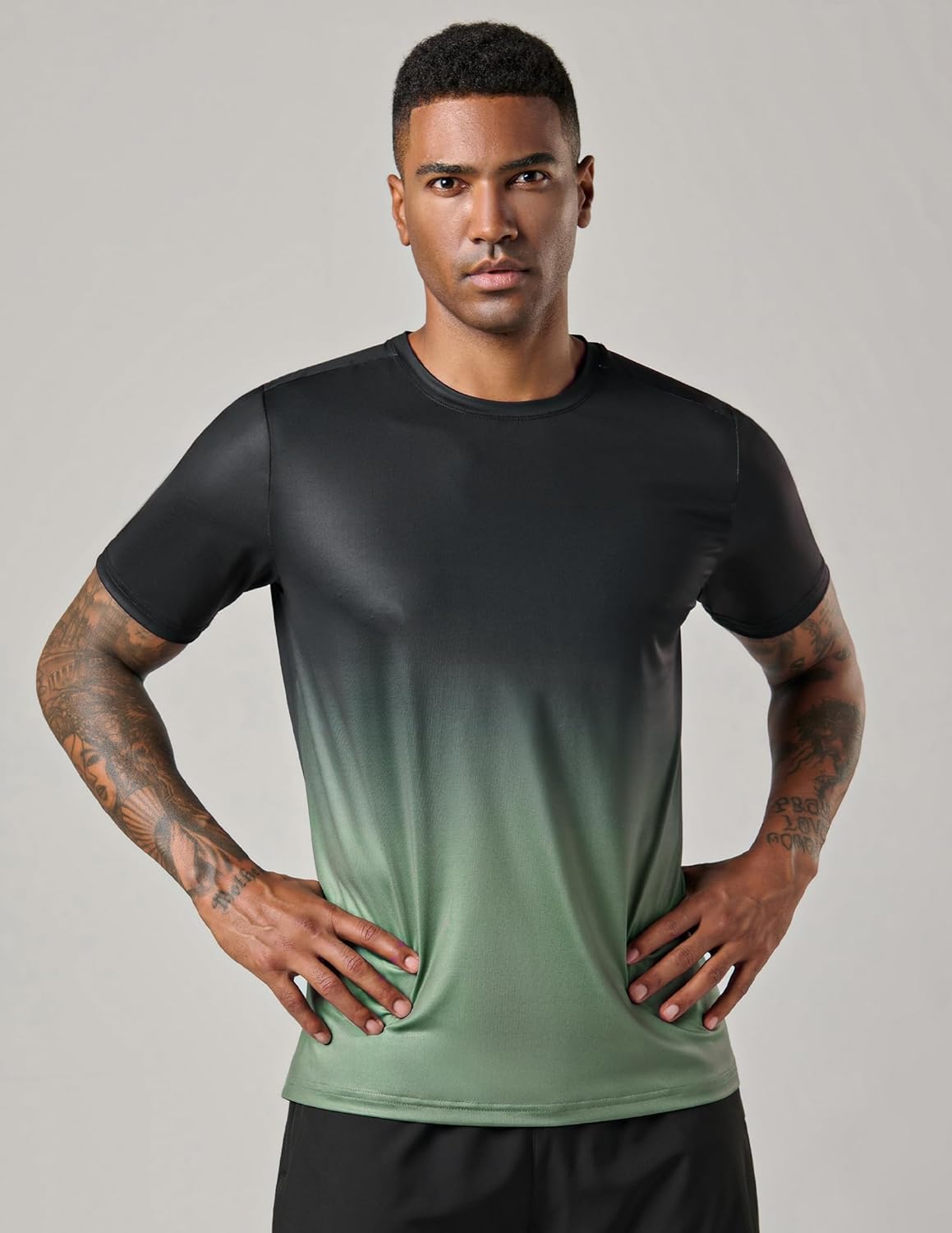 Skiennix Men's Active Quick Dry Crew Neck T-Shirts - 5 Pack Athletic Gym Tees for Workouts