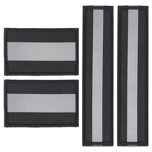 WEBEEDY 4PCS Reflective Safety Patches Hook and Loop Fastener Safety Patches for Vest Backpack Night Sportsperson, Worker, Hiker, Dog Vest, Firefighter Rescue Police, 2 Sizes