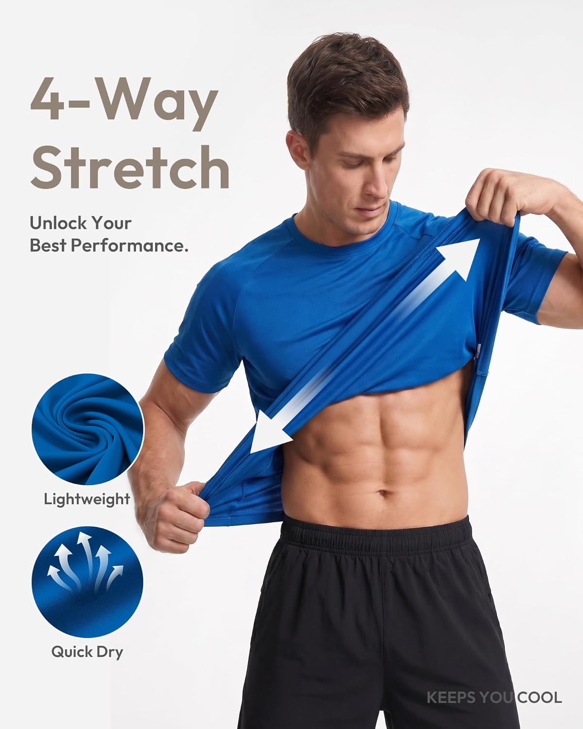 Skiennix Men's Athletic T-Shirt - Quick Dry Short Sleeve Gym Top | Moisture-Wicking Comfort