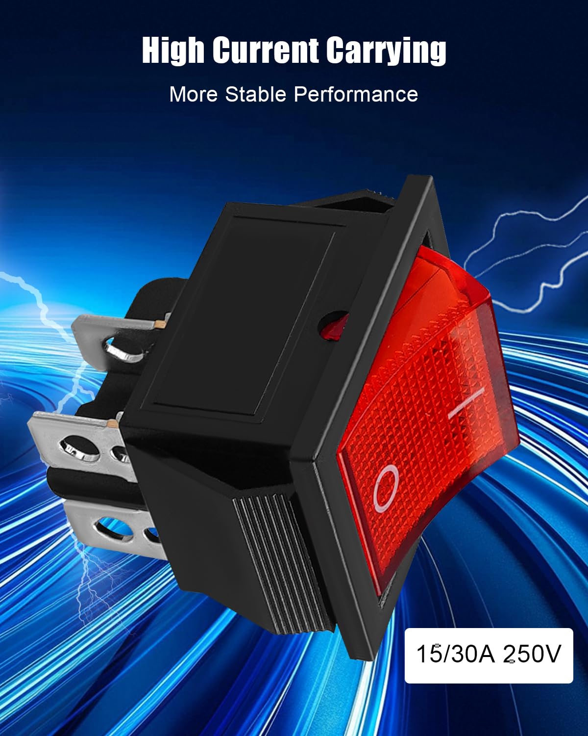 AUGREX 4 Pin 2 Position Air Compressor On-Off Switch with Light Fit for Kobalt 8 Gal Tank Air Compressors, Replace 5607-0020-01, 15/30A 250V