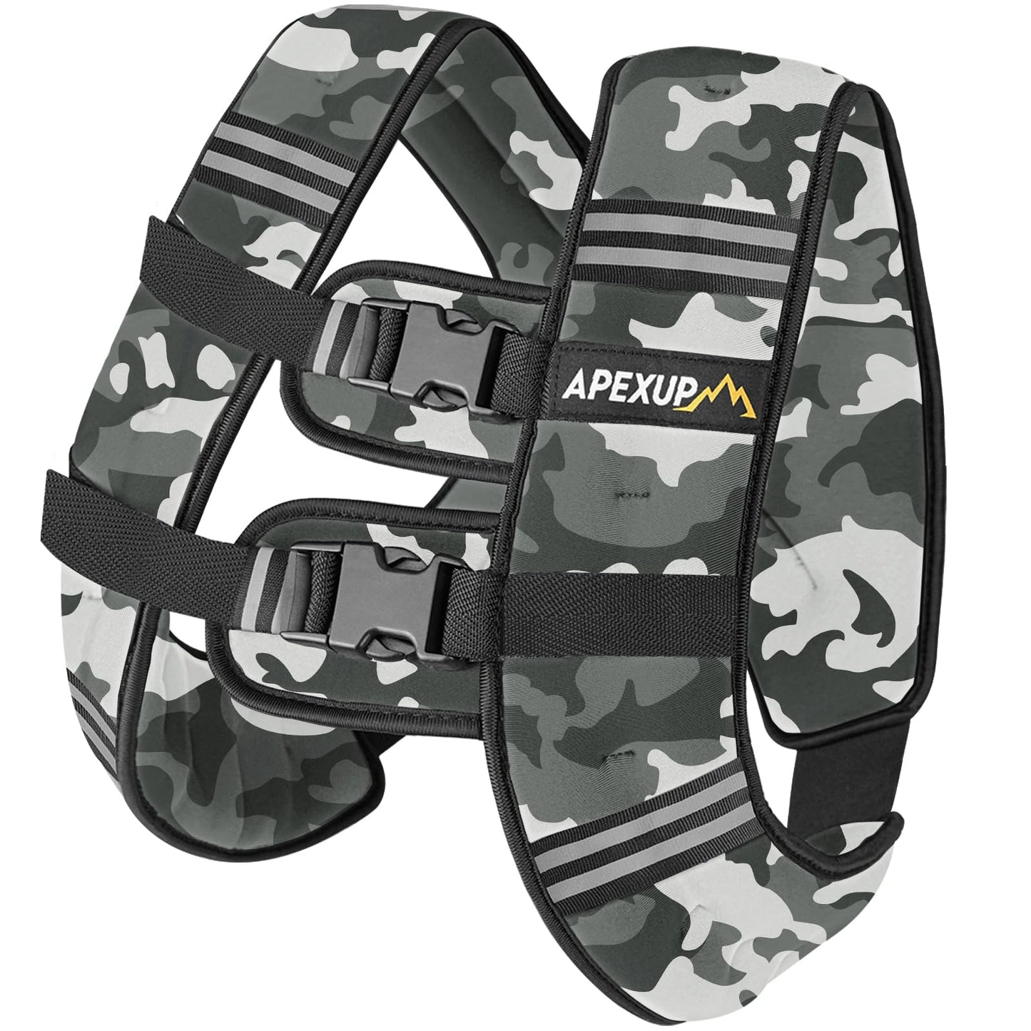 APEXUP 30lbs Weighted Vest Men Women, Weight Vest for Women Workout Equipment for Strength Training Running (Grey Camo)