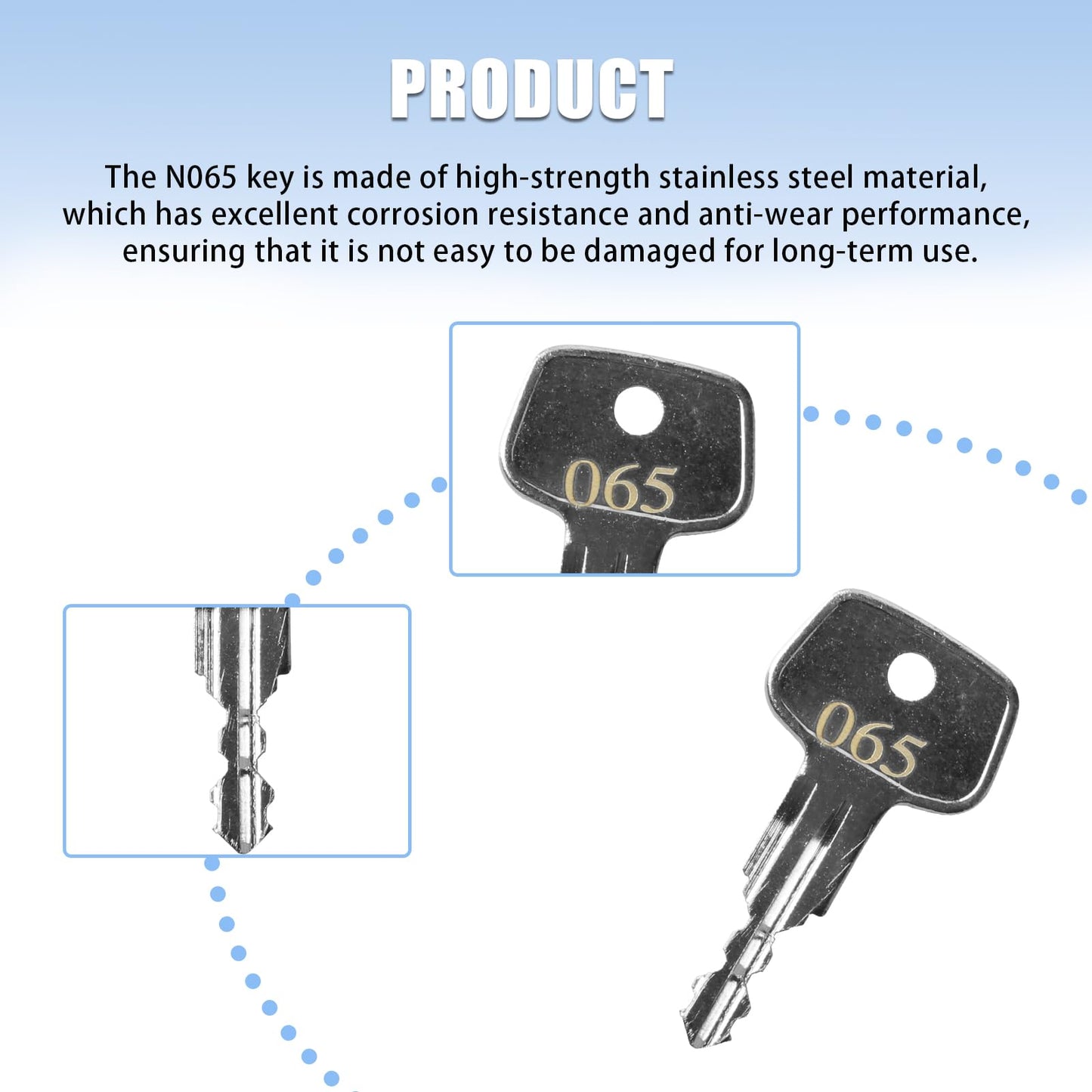 Hugexpen N065 Key Replacement for Thule Rack Core, Key Cylinder for Bike Rack Lock, Roof Cargo Lock, Roof Rack Locks, Cross Bars, Towers, Ski Rack Etc