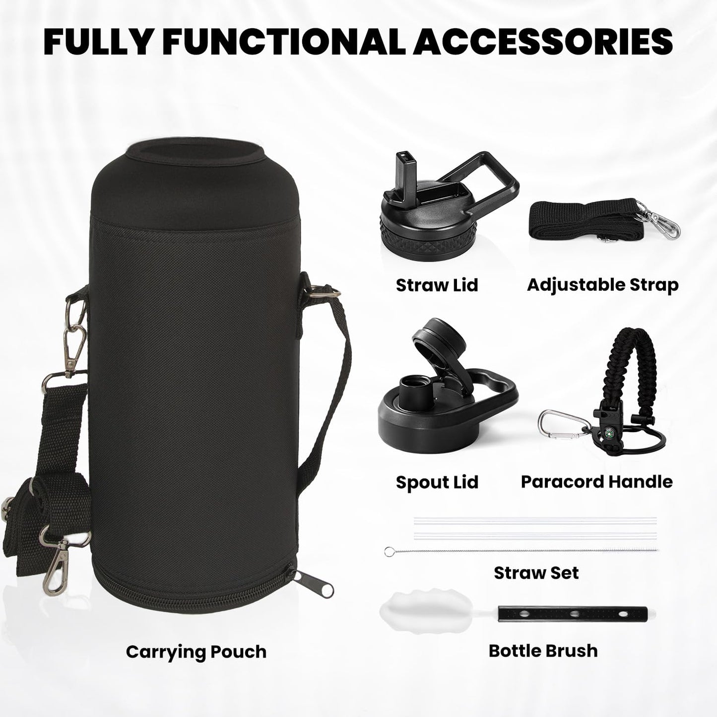 RAYMYLO Insulated Water Bottle 87 oz, Triple Wall Vacuum Stainless Steel