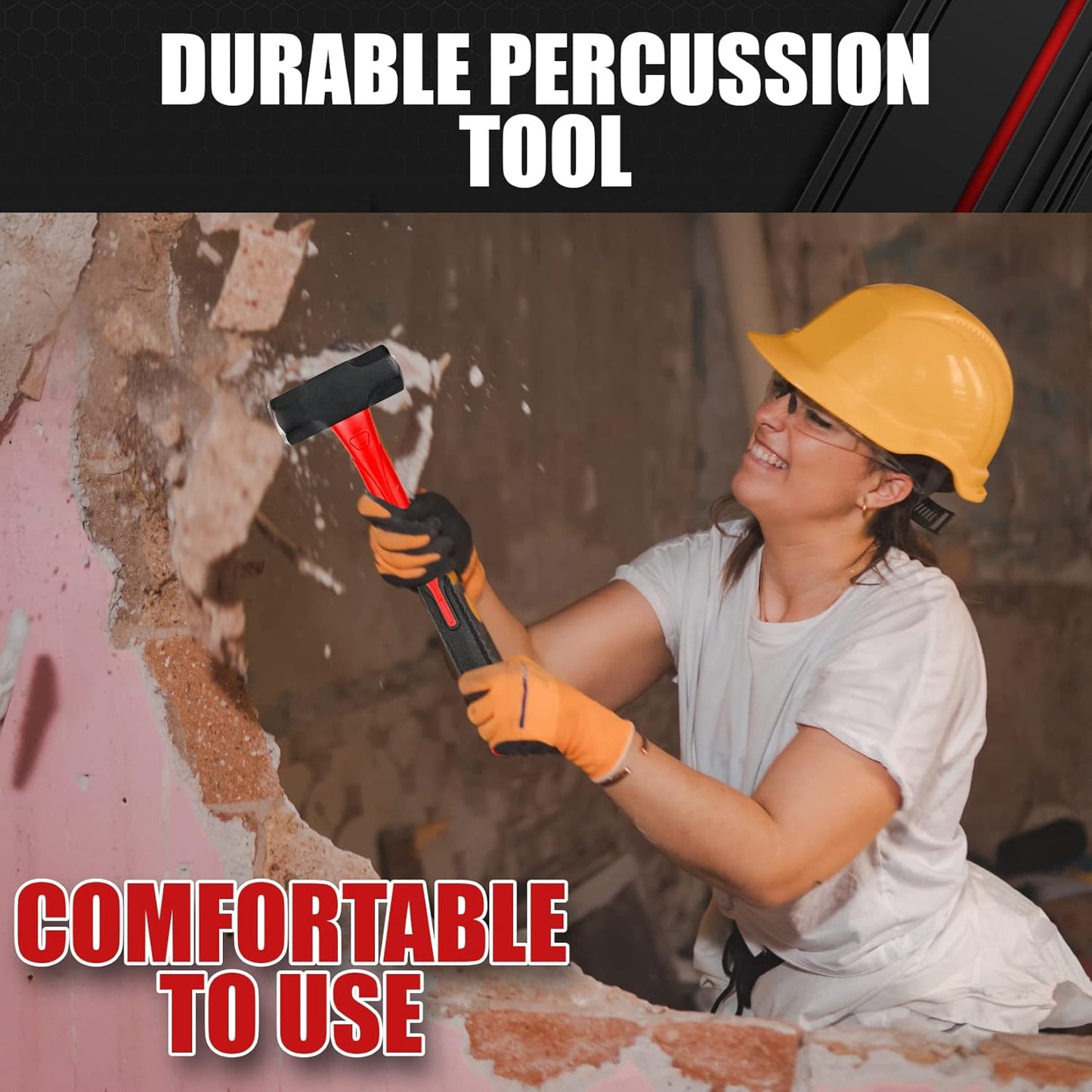 5-Piece Hammer Set with Fiberglass Handles | Ball Peen, Rubber Mallet & Sledge Hammers