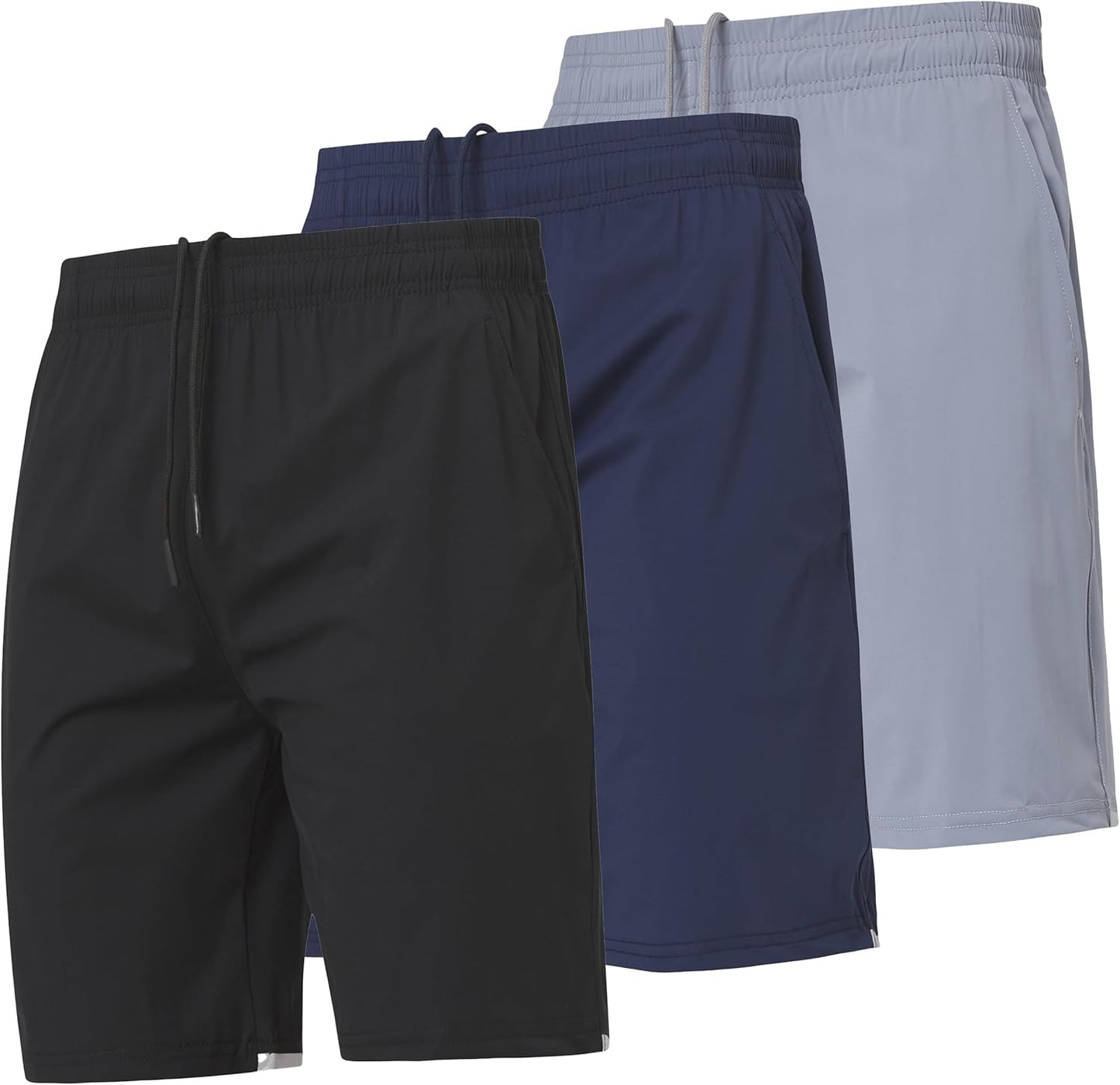 Skiennix Ultra Performance Men's Athletic Running Shorts - 3 Pack Super Stretch Gym Shorts | 7 Inch Inseam