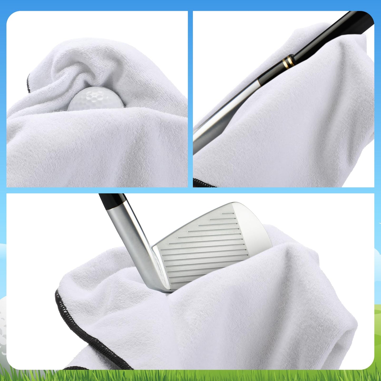 HunnmingRe 2 Pcs Funny Golf Towel with Clip Not All Who Wander are Lost Some are Looking for Balls Golf Accessories for Men Husband Boyfriend Dad and Grandpa(Classic Style)