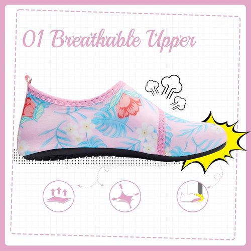 HIITAVE Kids Water Shoes - Non-Slip Quick Dry Aqua Socks for Boys & Girls | Perfect for Beach & Pool