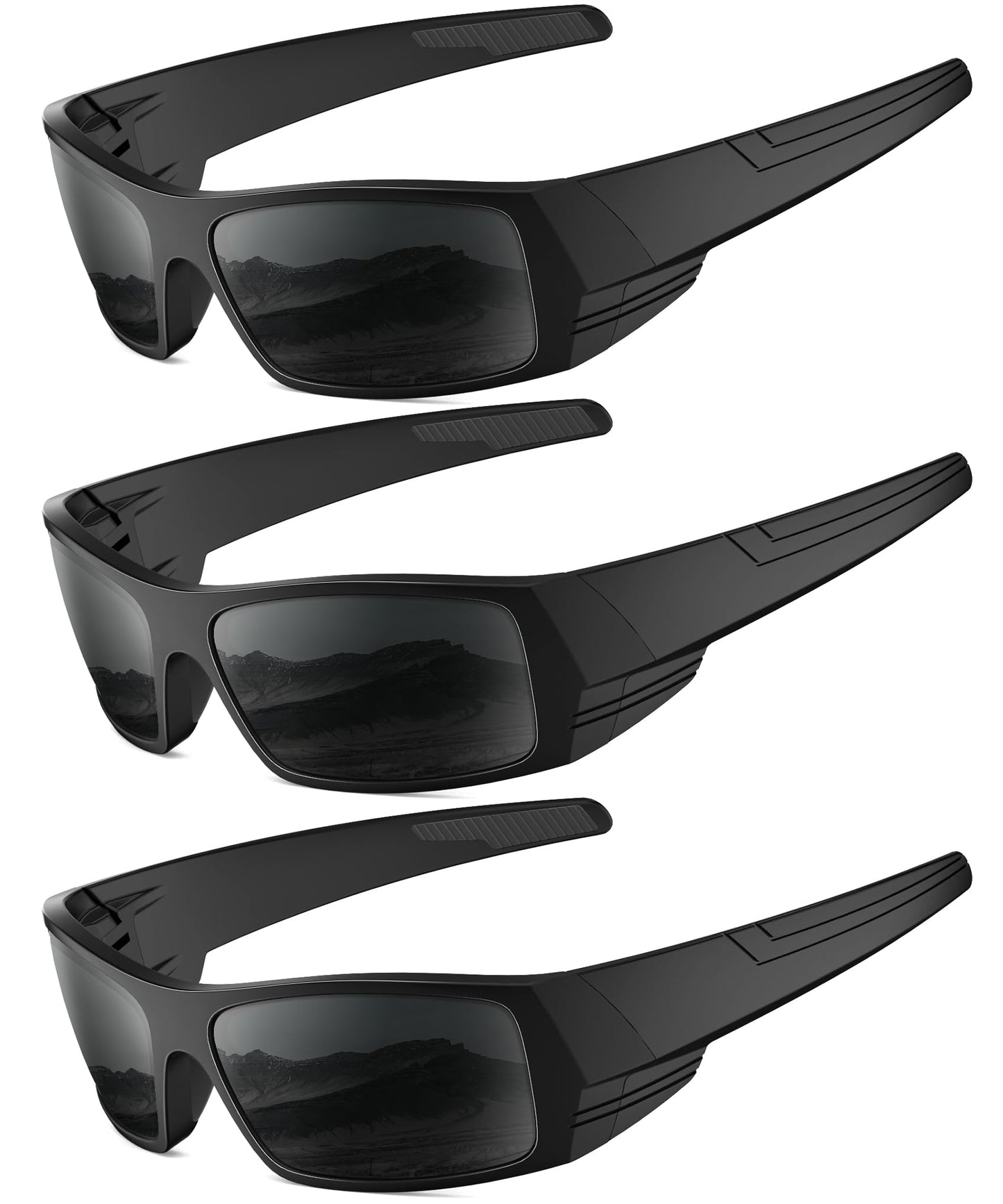 QALLY Sports Sunglasses-Men Polarized Mens-Sunglasses: Wrap Around Sun Glasses for Cycling Fishing with UV400 Protection