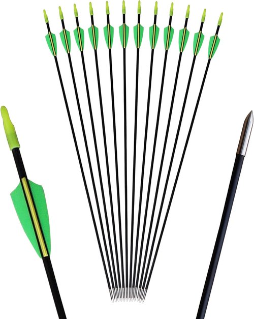 GPP Archery Target Arrows - 28-Inch Fiberglass Practice Arrows for Recurve Bows | Youth-Friendly Design