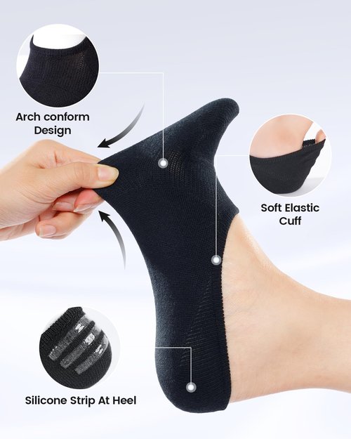 IDEGG No Show Socks - Low Cut Anti-Slip Athletic Liner Socks for Men & Women | Comfortable & Invisible