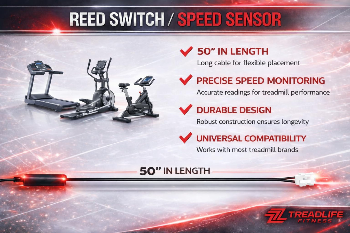 Treadmill Reed Switch RPM Speed Sensor | Part No. 405503470210001 | Compatible with LifeSpan TR1200i 4000i TR4000i TR3000i Treadmills