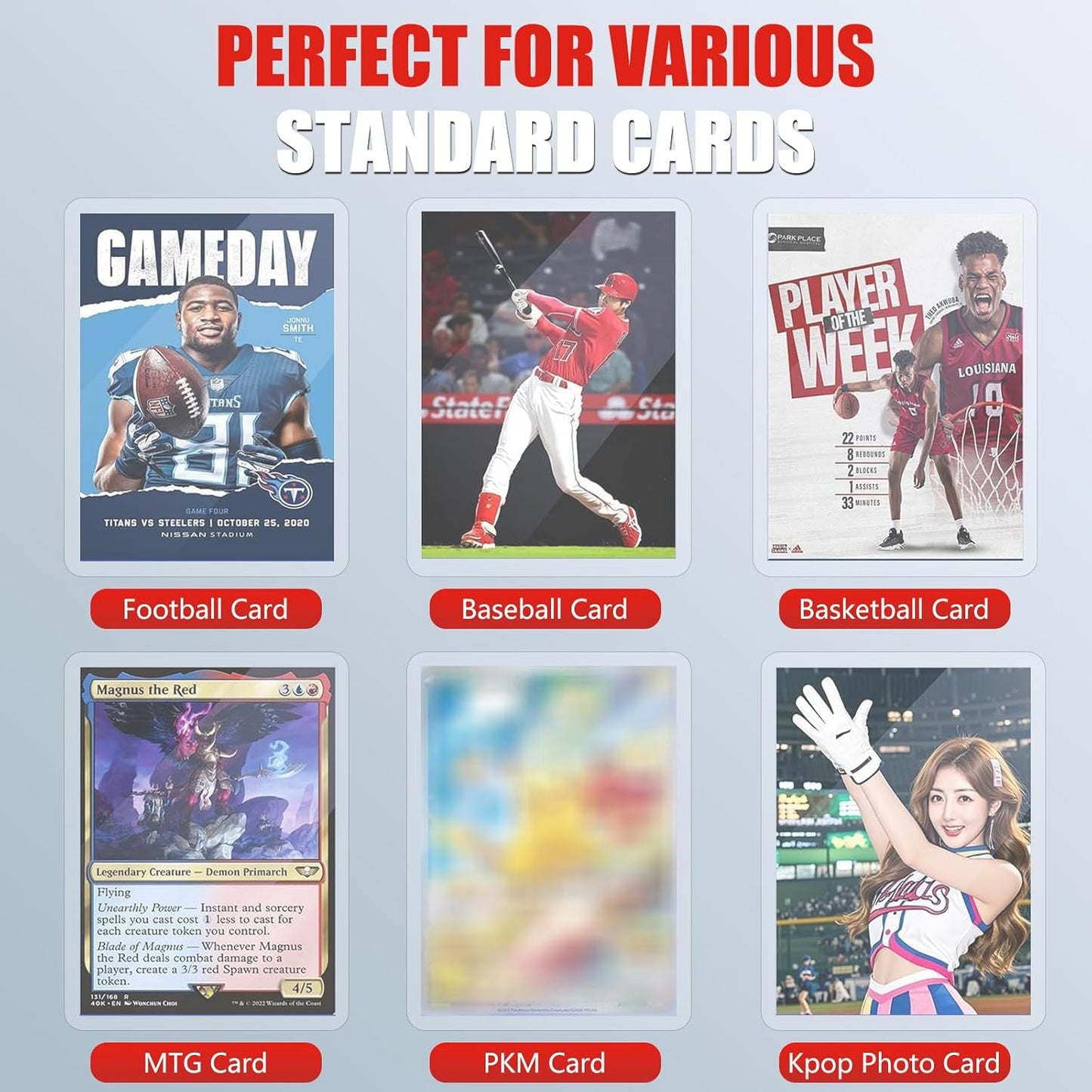 Skiennix 300ct Card Sleeves - Triple Protection Hard Plastic TopLoads & Penny Sleeves | 3"x4" Sports Trading Card Holder
