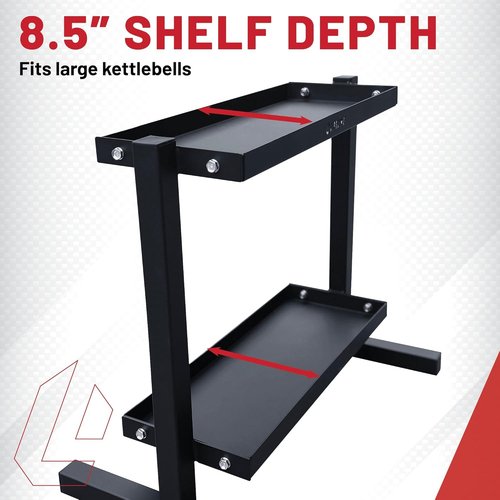 Lifeline Fitness Kettlebell Storage Rack - Durable Design for Organized Home Gym | Holds Multiple Sizes