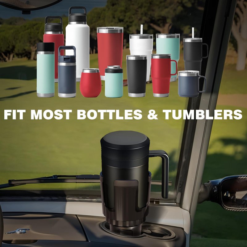Truwild Universal Propane Heater Holder for Golf Carts, Adjustable Base Compatible with EZGO, Club Car, Yamaha & More, Holds 16 oz Propane Tanks & Large Drink Bottles, Hold Up to 5.5lb
