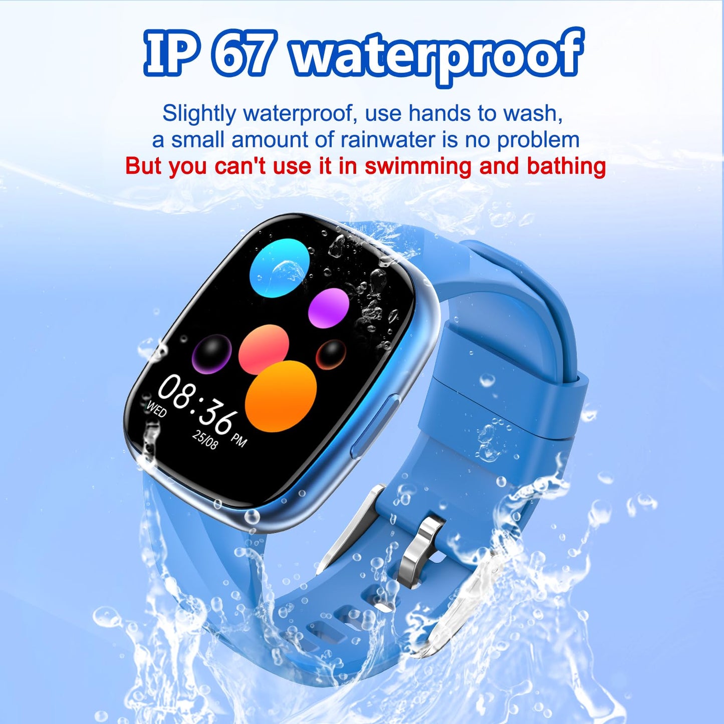 AYATAHA Kids Watch, Digital Watch for Boys Girls, IP67 Waterproof Games Fitness Tracker with 20+ Sport Modes, Sleep Monitor, Music, Games, Great Sports Watches Gift for Teens Kids (Blue)