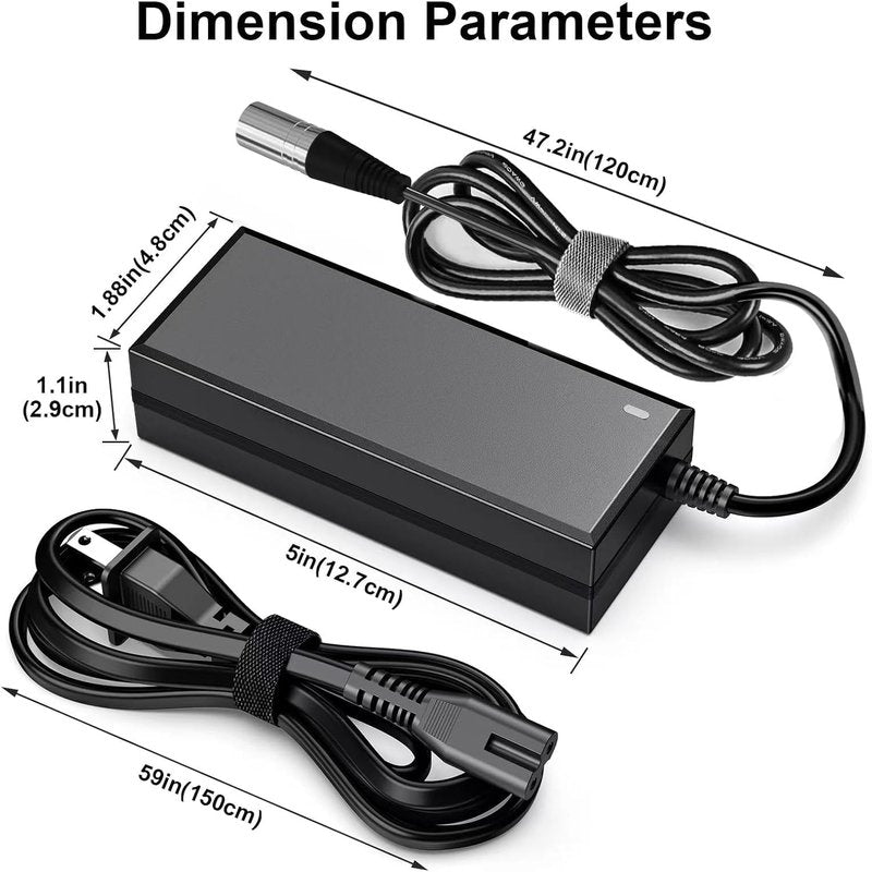 24V 2A Electric Scooter Battery Charger, Suitable for Go Go Elite Traveler, Pride Mobility, Jazzy Electric Chair Battery, and Plus Ezip Mountain Trailz 3-pin XLP Scooter Charger