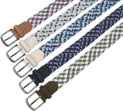 Fabio Valenti Men's Stretch Woven Braided Belt - Versatile 1 3/8" Design for Golf & Casual Wear