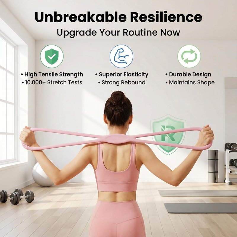 Resistance Bands, Figure 8 Resistance Bands for Women Men, 8 Shaped Resistance Rubber Band for Arms, Back, Shoulder Stretch with Handles, Not Break, Portable, Blue 25LB