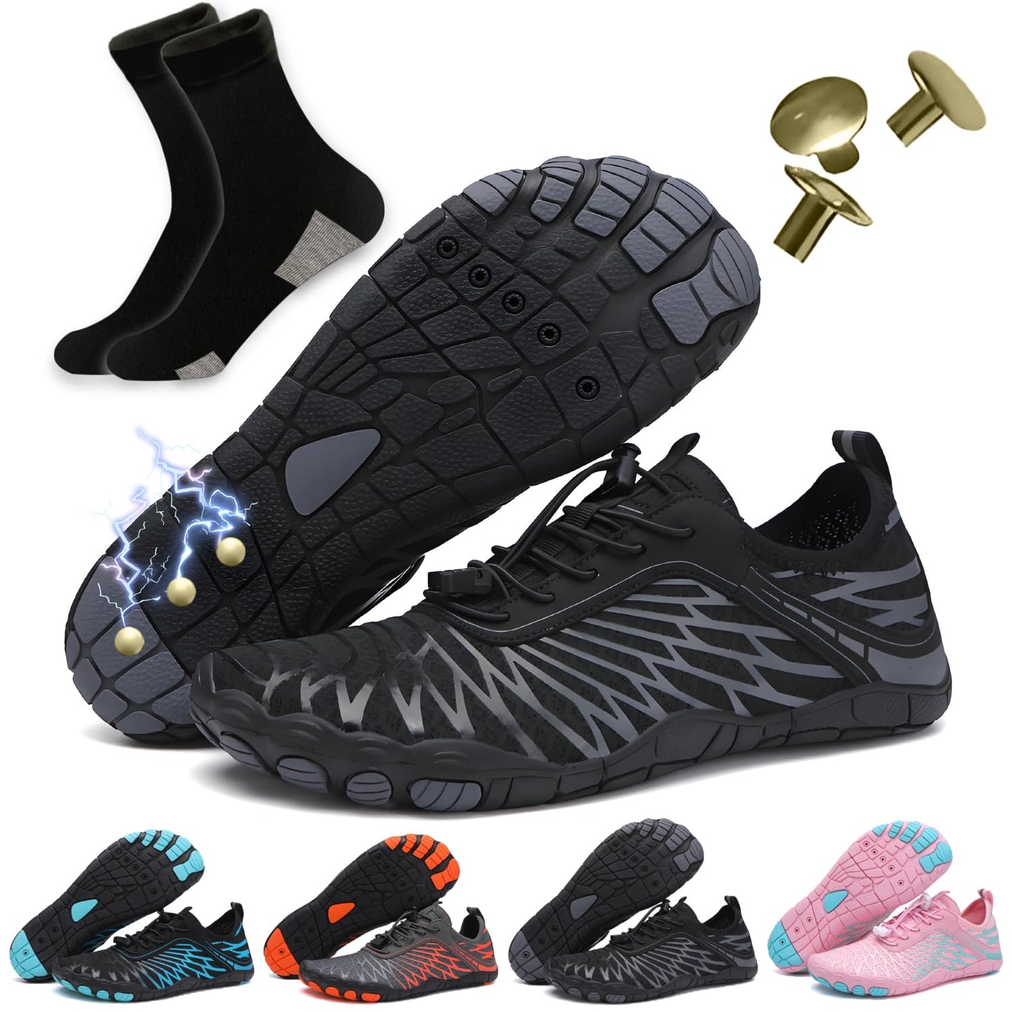 ELETON Barefoot Shoes Women Men Hiking Water Shoes Wide Toe Box Zero Drop