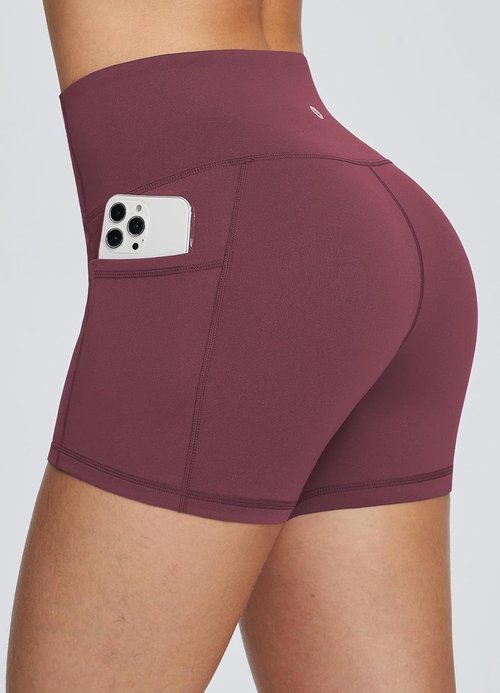 Baleaf Women's High Waist Biker Shorts - Versatile Yoga & Workout Spandex with Pockets | 8"/5"/3" Sizes