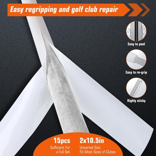 YIMISIMON Golf Grip Regripping Kit for Home Use | Includes Retractable Hook Blade, 15 Grip Tape, Grip Tape Remover, Portable Table Vise & Rubber Clamp | Quick Repair Solution Set