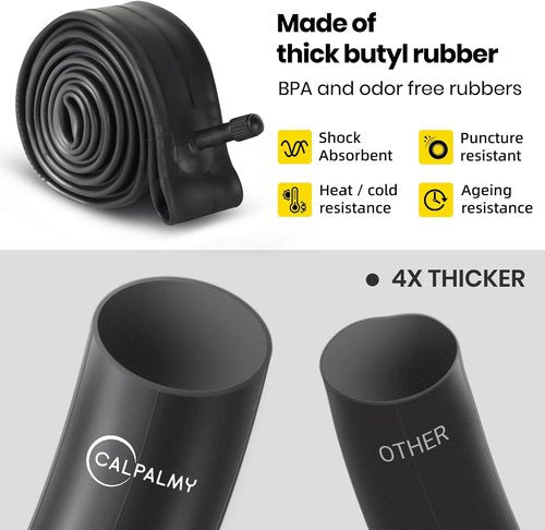 CALPALMY Kids Bike Inner Tubes - 12" to 28" Sizes, 2-Pack, Fits 1.75/1.95/2.125 with Schrader Valve