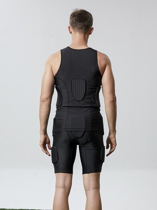 Topeter Men’s Snowboard Butt Pads Short Pants Padded Basketball Compression Tights Baseball Padded Shorts But Pads Black L