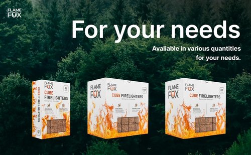 Flamefox Fire Cubes 96pcs - Quick Lighting Fire Starter for Fireplace, Wood Stove, BBQ, Camping - Easy Ignition, Long & Clean Burning, Weather Resistant Fire Lighter