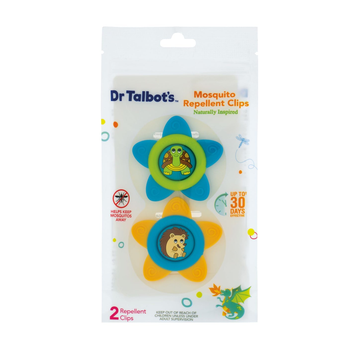 Dr. Talbot's Mosquito Clips for Baby & Toddler with Naturally Inspired Ingredients, Citronella & Lemongrass, DEET Free, 1 Pack (2 Clips)