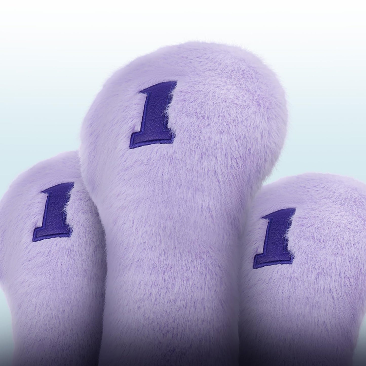 Purple Golf Driver Head Cover Front Plush Back Leather Printing Jacaranda Driver Headcover for Women Lady