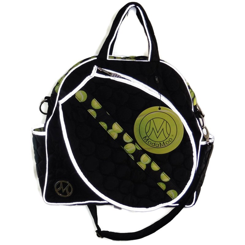 ModaMoo Womens Reflective Tennis Bag, Designed in New York, Black