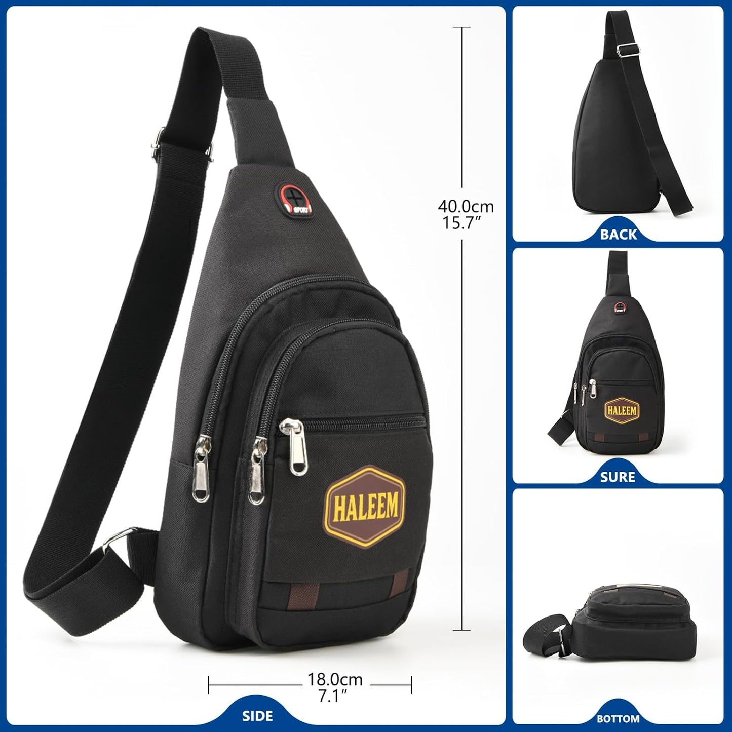 Skiennix Men’s Sling Bag - Lightweight Crossbody Backpack with Multiple Pockets for Everyday Use