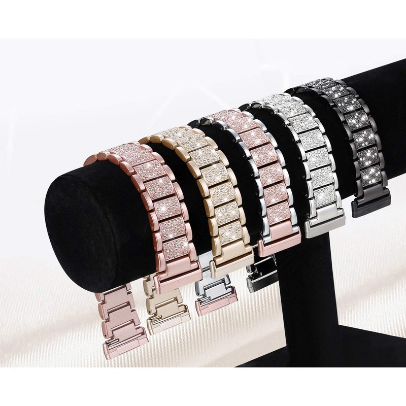 Mtozon Bling Bands Compatible with fitbit Sense 2/Sense/Versa 4/Versa 3, Women Replacement Wristbands Dressy Luxurious Bracelet for Ladies, Silver